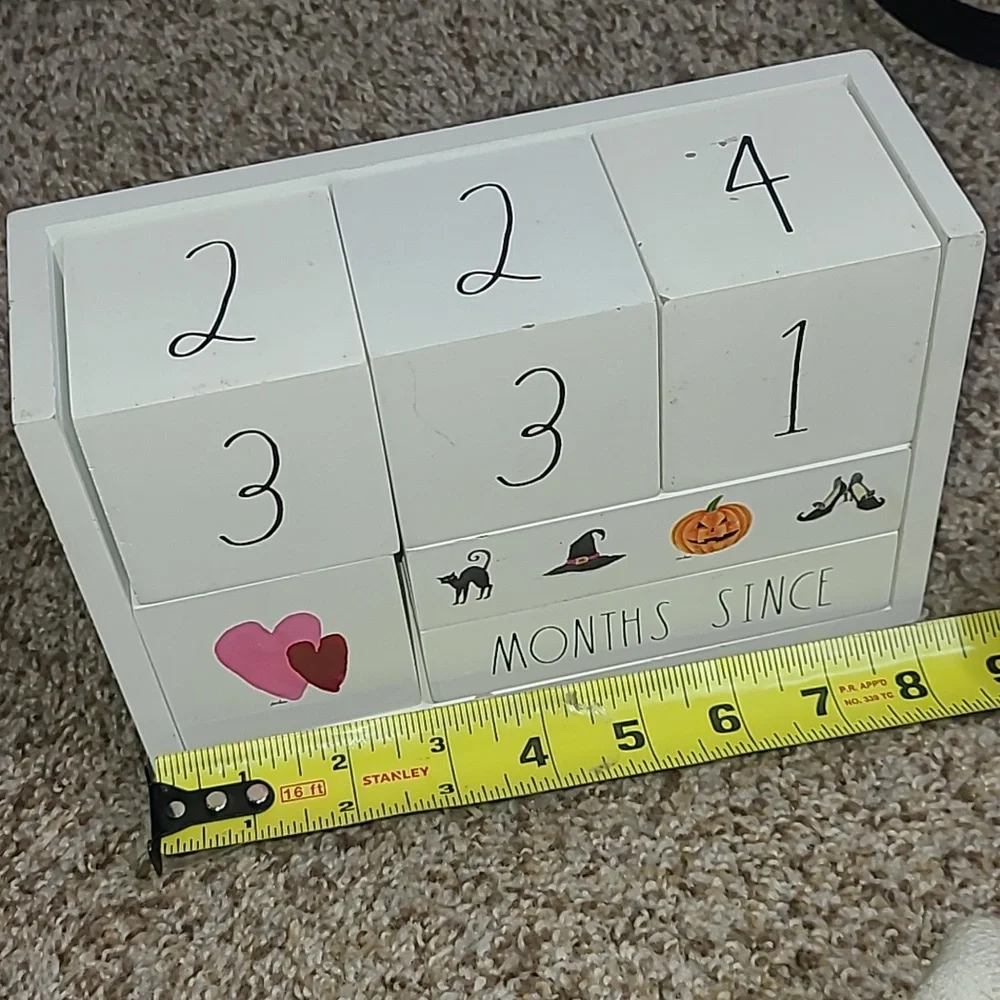 Rae Dunn White and Black Perpetual Countdown Block Calendar